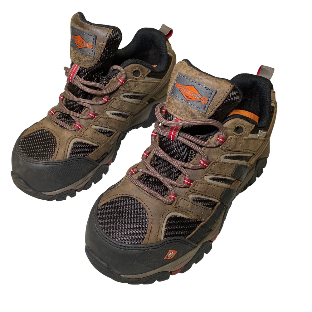 Merrell Work Steel Toe EH Safety Shoes J15774 Brown Leather Mens US 5
